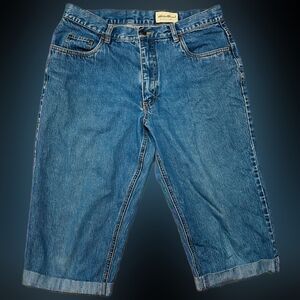 WOMENS EDDIE BAUER DENIM ROLLED HEM CAPRI PANTS